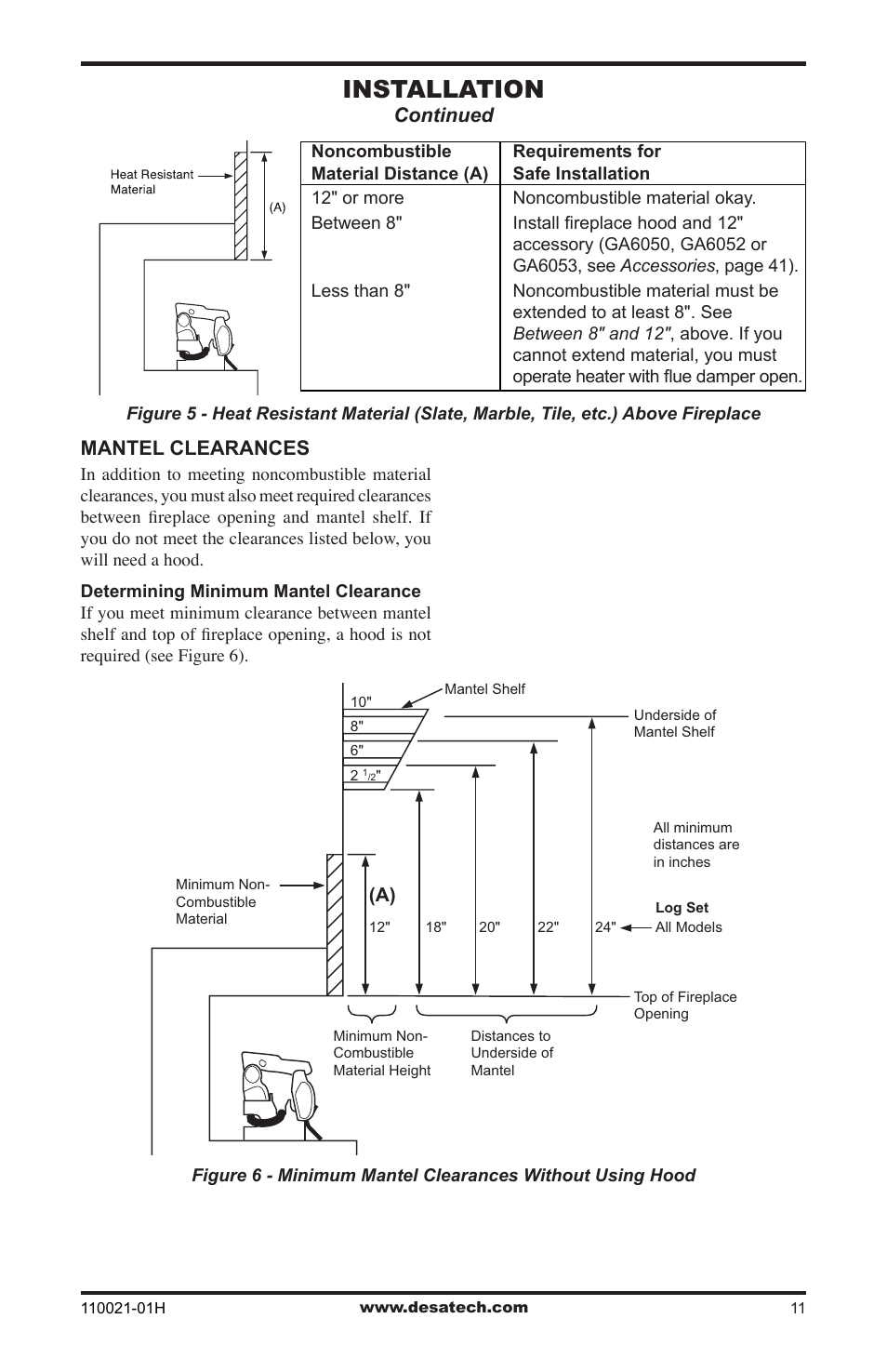 Installation | Desa VRL24NT User Manual | Page 11 / 44