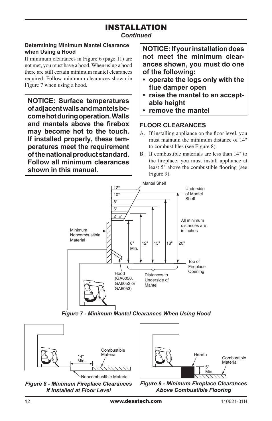 Installation | Desa VRL24NT User Manual | Page 12 / 44