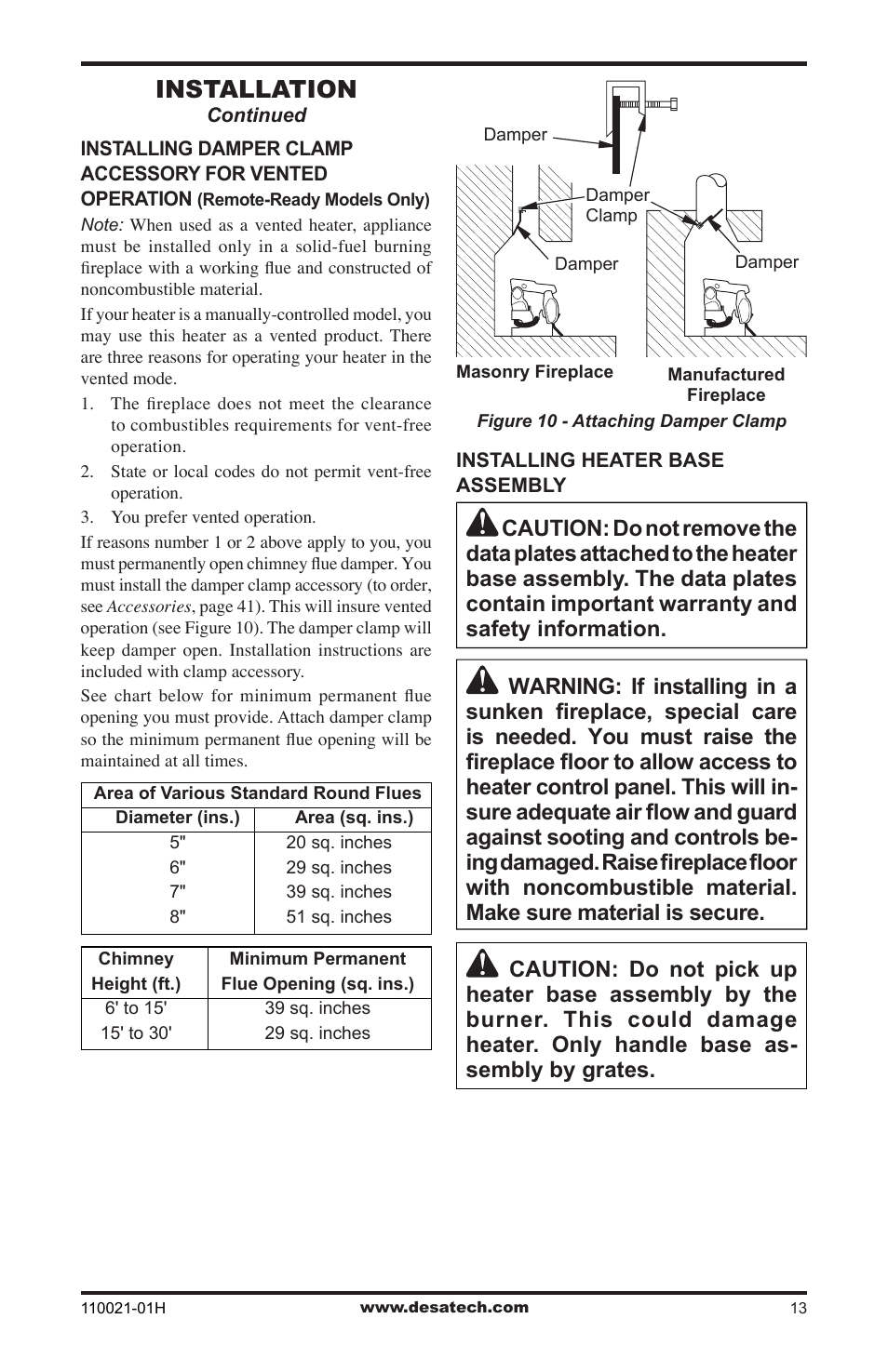 Installation | Desa VRL24NT User Manual | Page 13 / 44