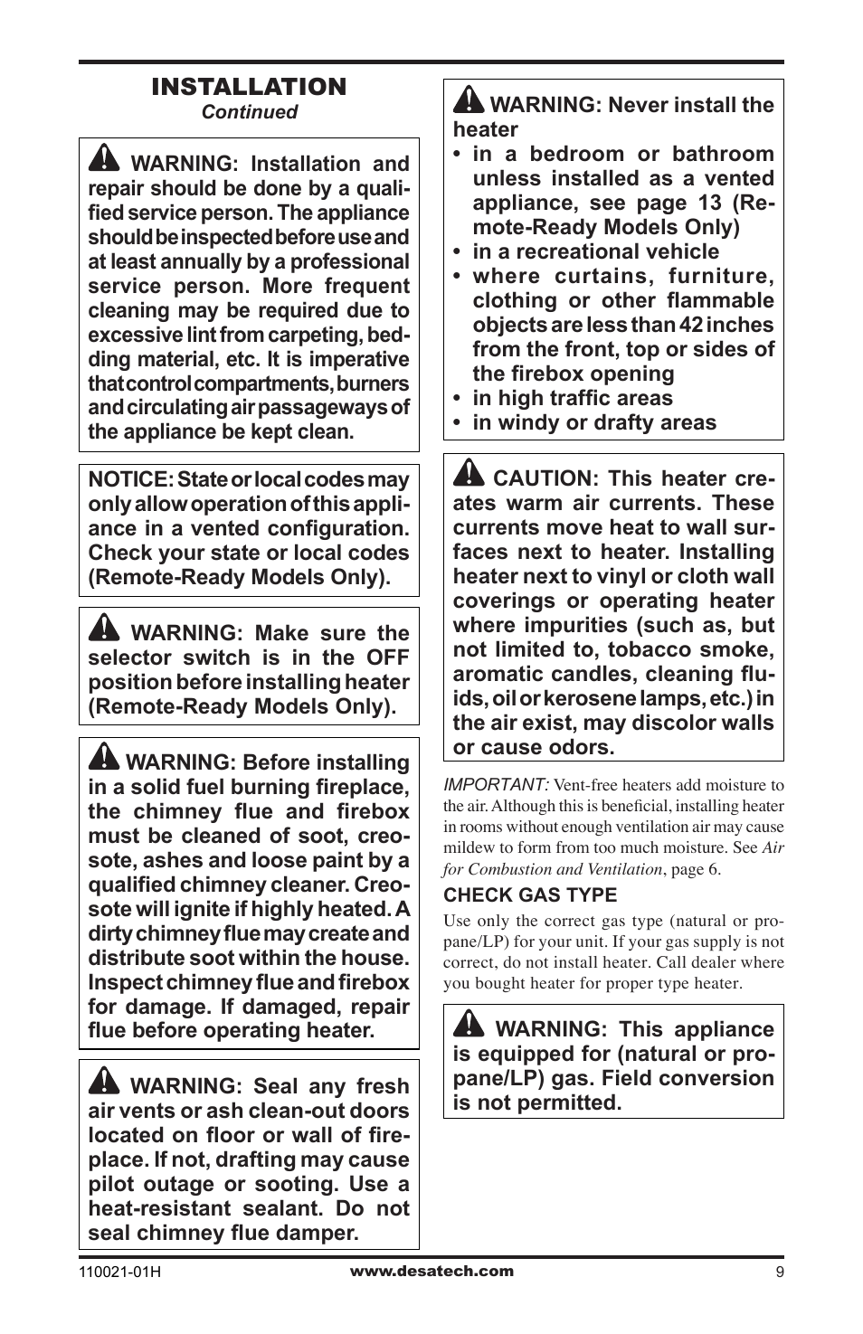 Desa VRL24NT User Manual | Page 9 / 44
