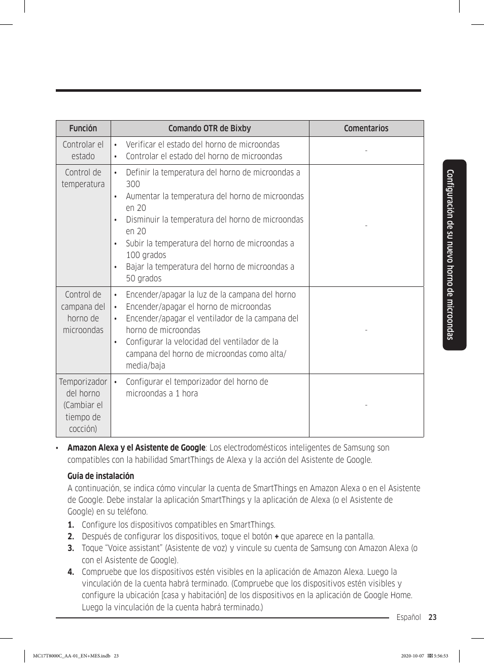 Samsung 30 Inch Over the Range Convection Smart Microwave User Manual User Manual | Page 103 / 160