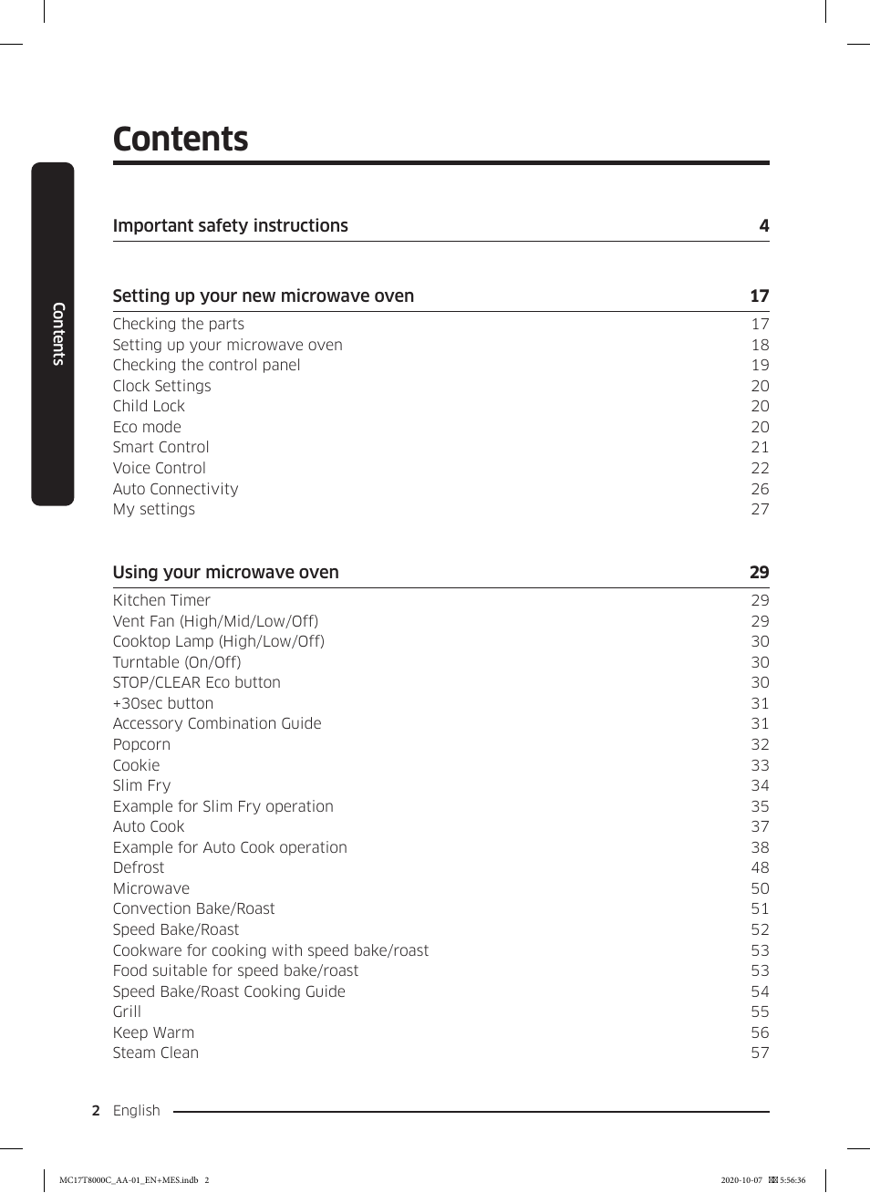 Samsung 30 Inch Over the Range Convection Smart Microwave User Manual User Manual | Page 2 / 160