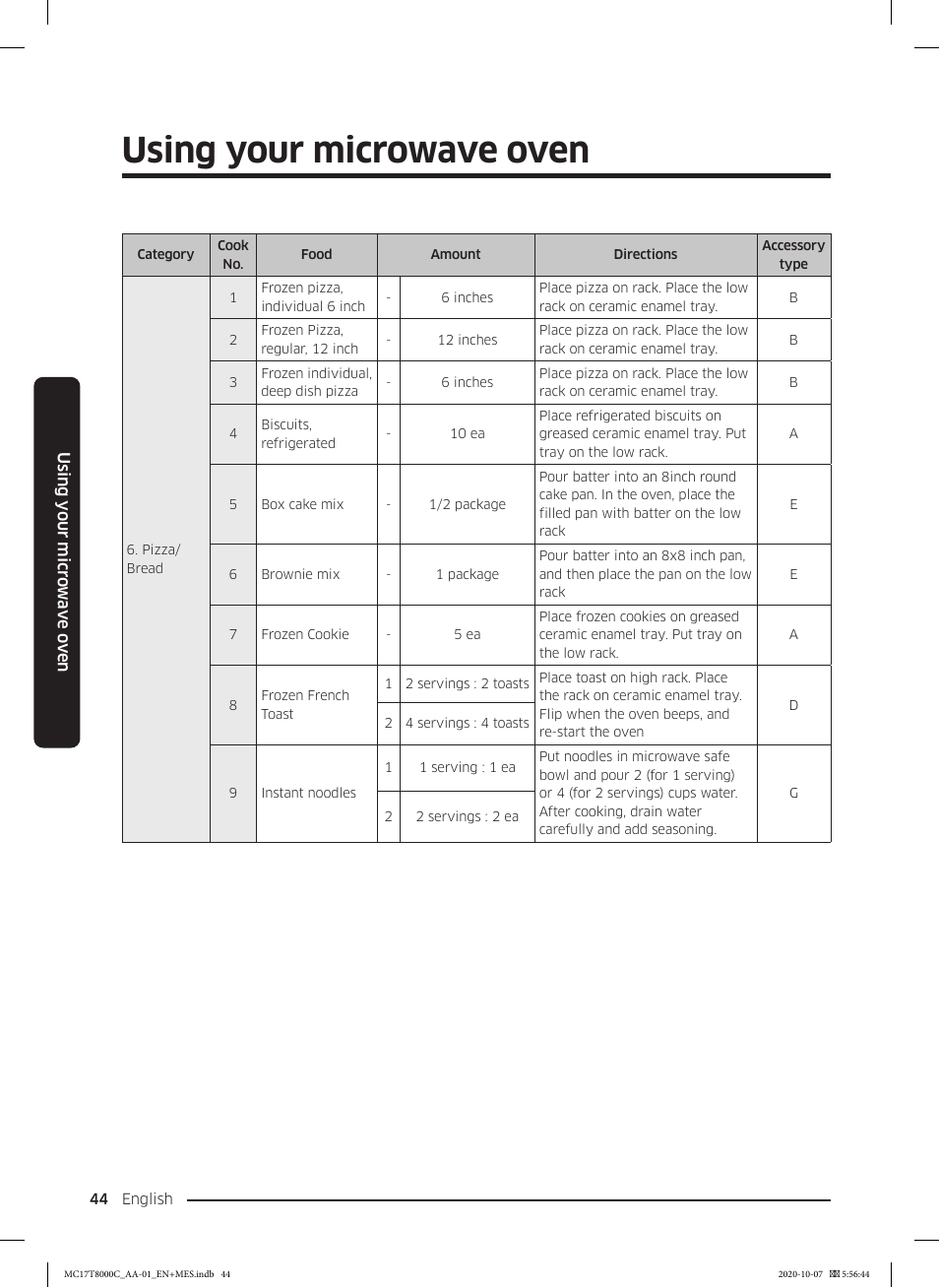 Using your microwave oven | Samsung 30 Inch Over the Range Convection Smart Microwave User Manual User Manual | Page 44 / 160