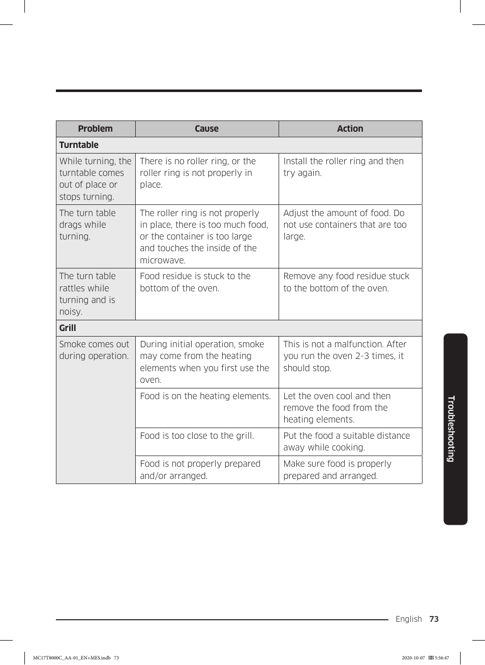 Samsung 30 Inch Over the Range Convection Smart Microwave User Manual User Manual | Page 73 / 160