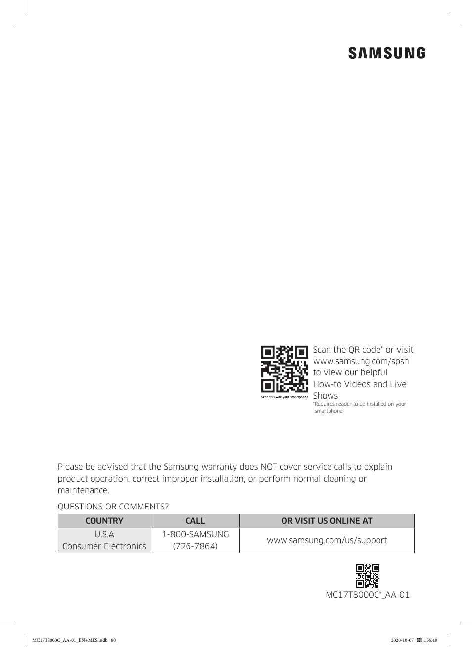 Samsung 30 Inch Over the Range Convection Smart Microwave User Manual User Manual | Page 80 / 160