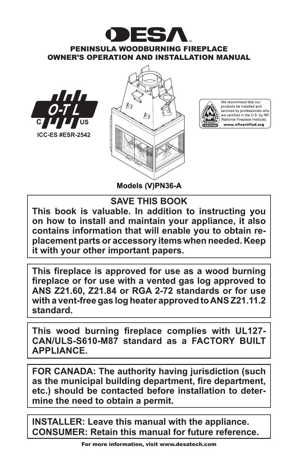 Desa (V)PN36-A User Manual | 16 pages