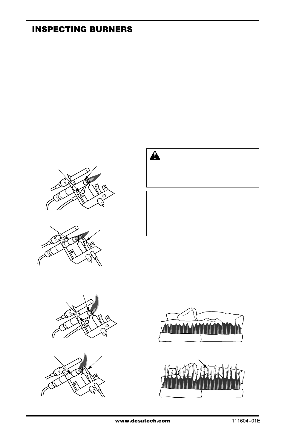 Inspecting burners | Desa LMFP33PR User Manual | Page 22 / 36