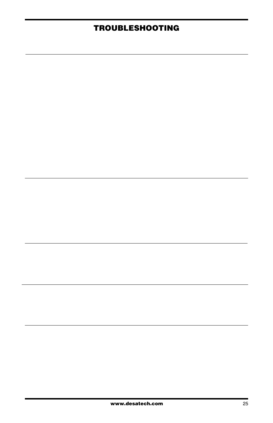 Troubleshooting | Desa LMFP33PR User Manual | Page 25 / 36