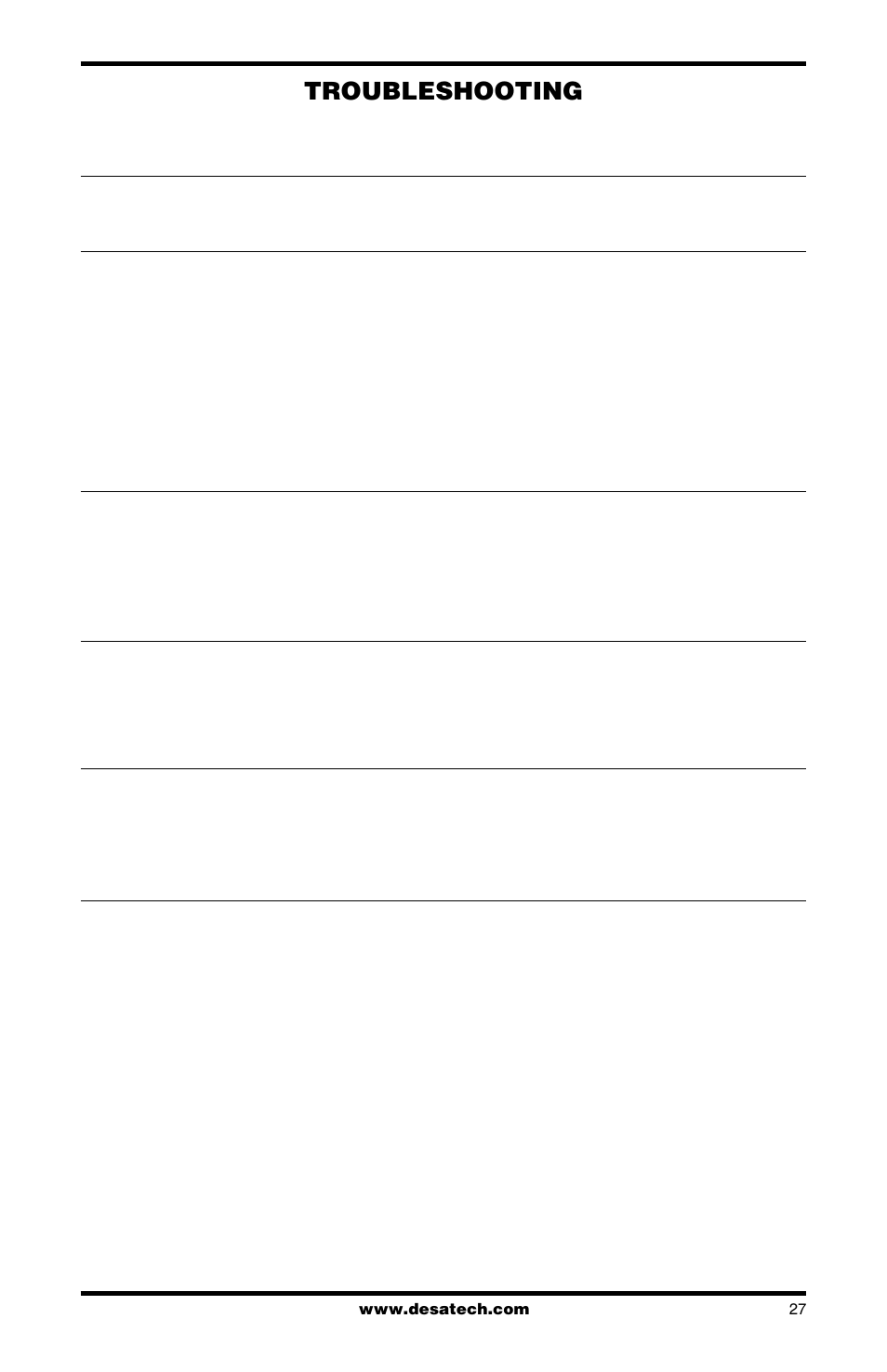 Troubleshooting | Desa LMFP33PR User Manual | Page 27 / 36