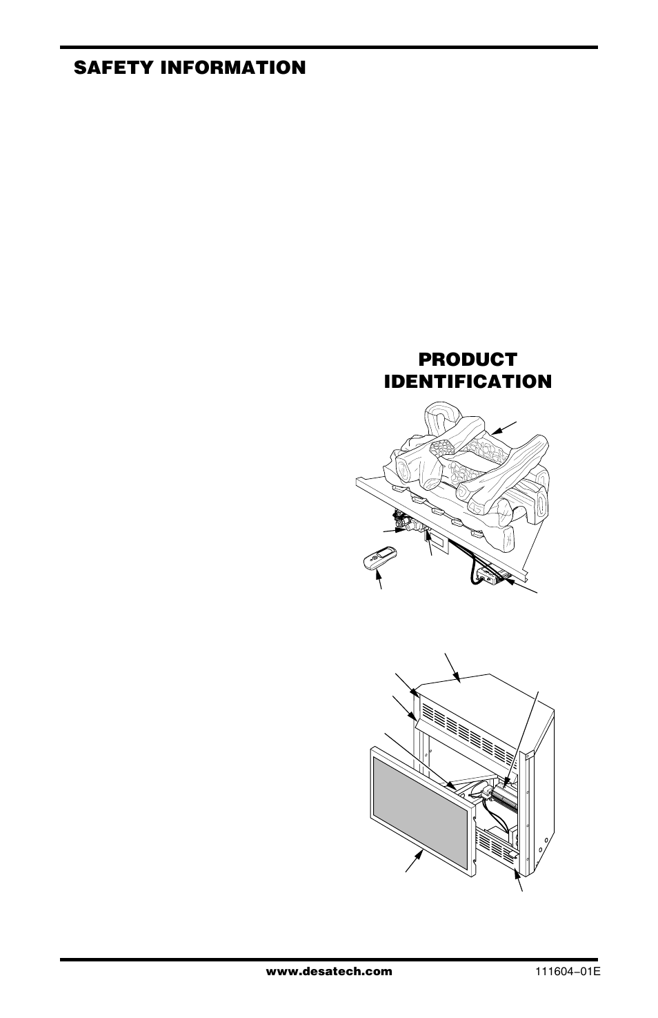Safety information, Product identification | Desa LMFP33PR User Manual | Page 4 / 36