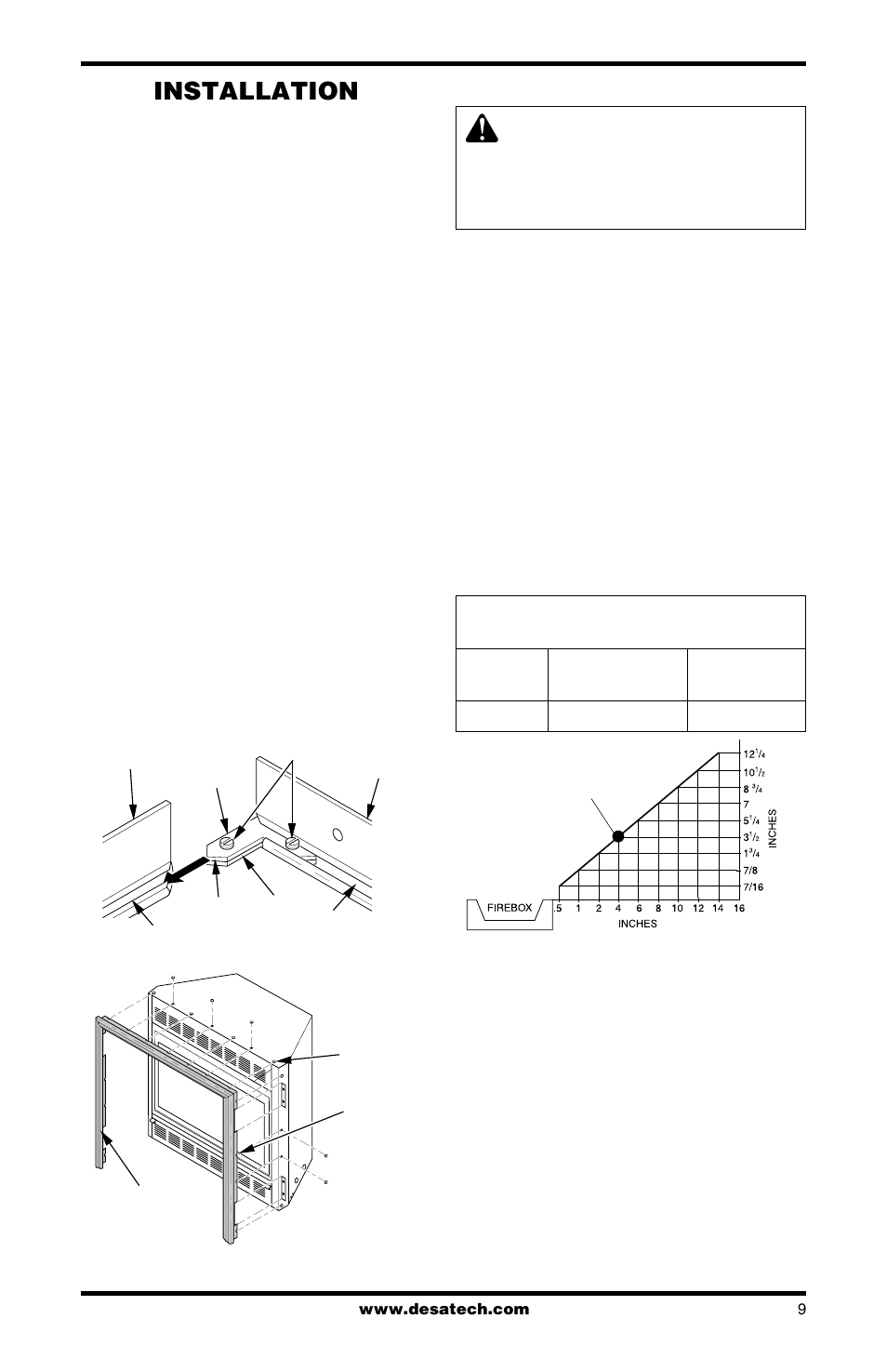 Installation | Desa LMFP33PR User Manual | Page 9 / 36