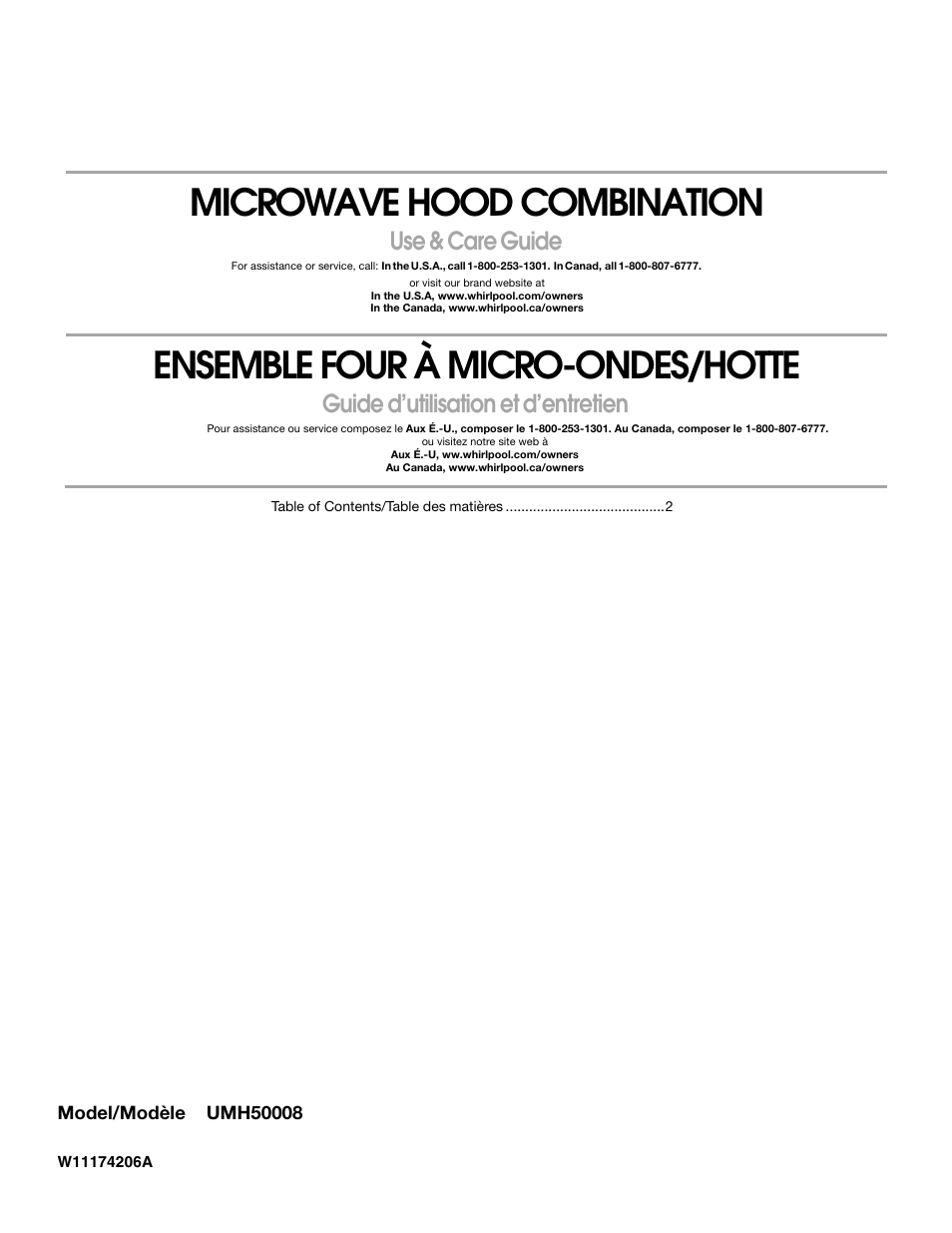 Whirlpool 24 Inch Over-the-Range Microwave Hood Combo Owner's Manual User Manual | 27 pages