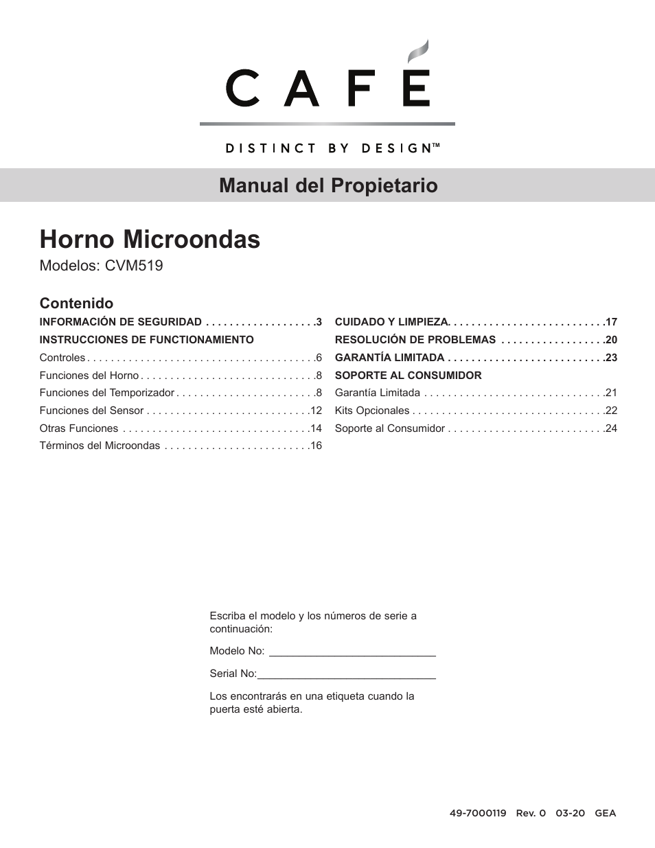 Horno microondas, Manual del propietario | Cafe 30 Inch Over-the-Range Microwave Oven Owner's Manual User Manual | Page 26 / 49