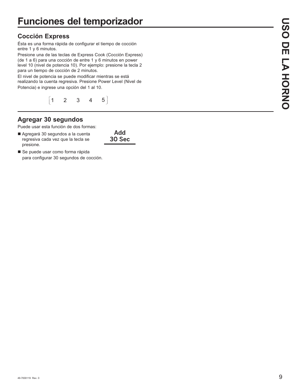 Funciones del temporizador uso de la horno | Cafe 30 Inch Over-the-Range Microwave Oven Owner's Manual User Manual | Page 34 / 49