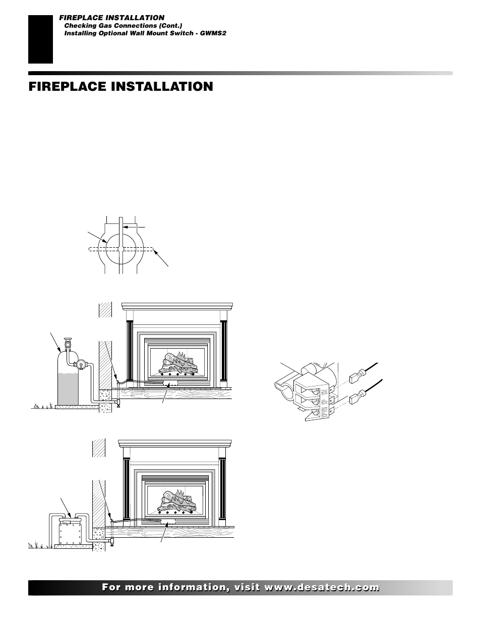 Fireplace installation, Continued | Desa (V)K42N User Manual | Page 20 / 40