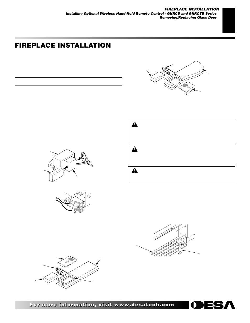 Fireplace installation, Continued | Desa (V)K42N User Manual | Page 21 / 40