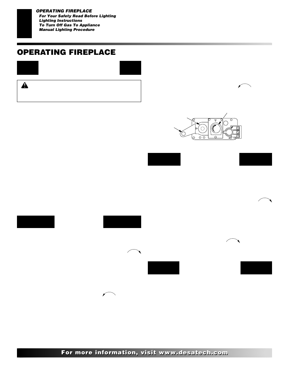 Operating fireplace, Manual lighting procedure | Desa (V)K42N User Manual | Page 24 / 40