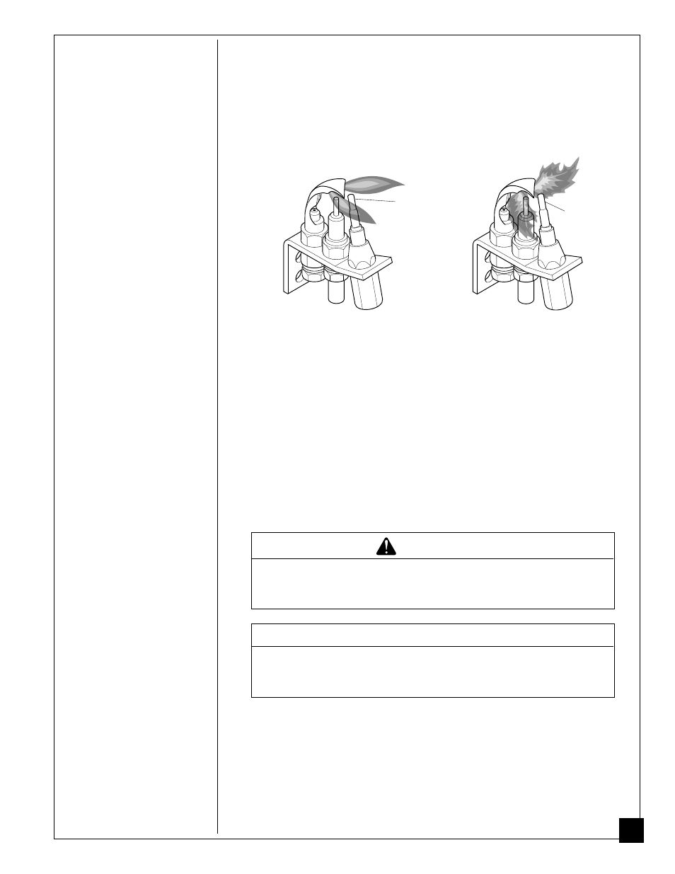 Inspecting pilot and burner flame, Warning, Notice | Desa CGB50N User Manual | Page 23 / 40