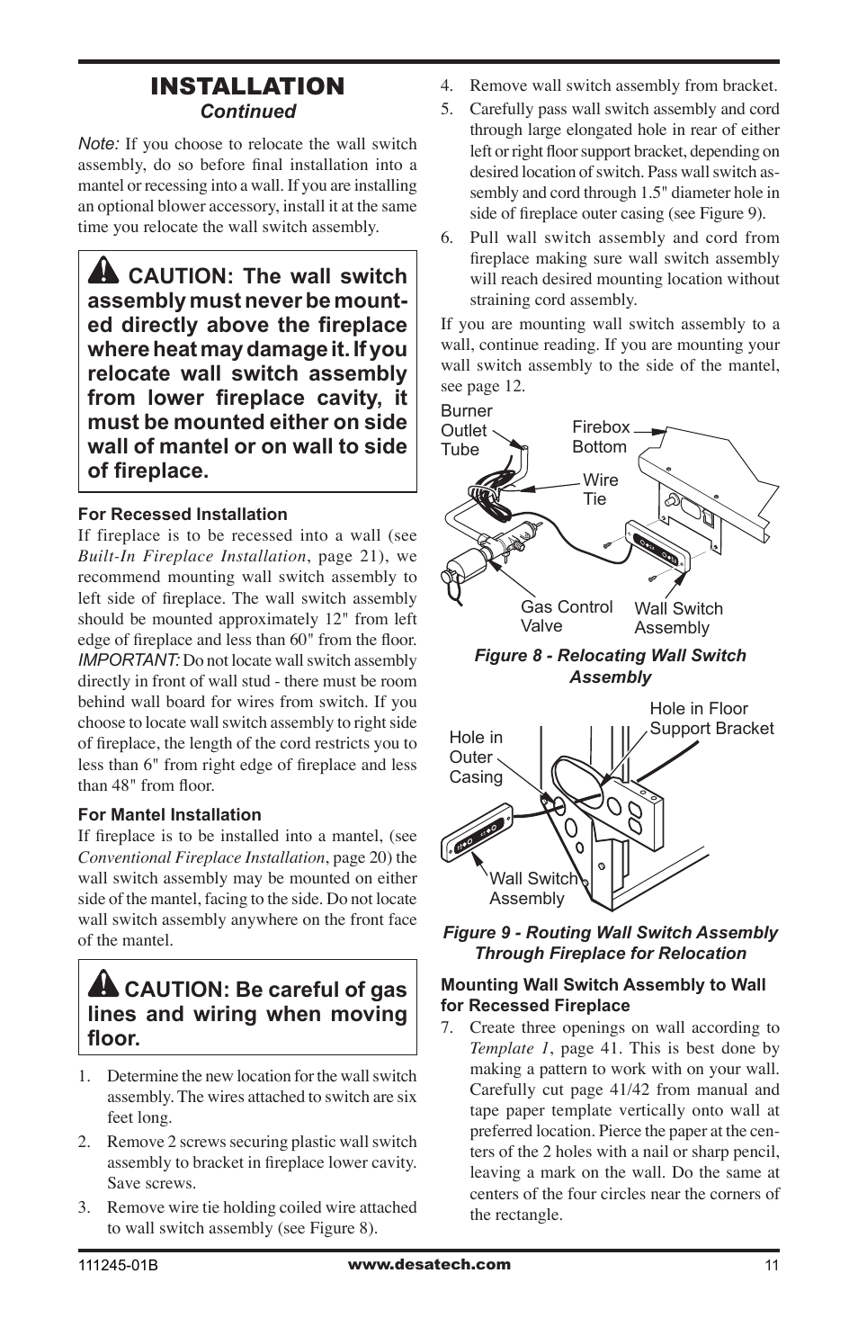 Installation | Desa CGEFP33PRB User Manual | Page 11 / 48