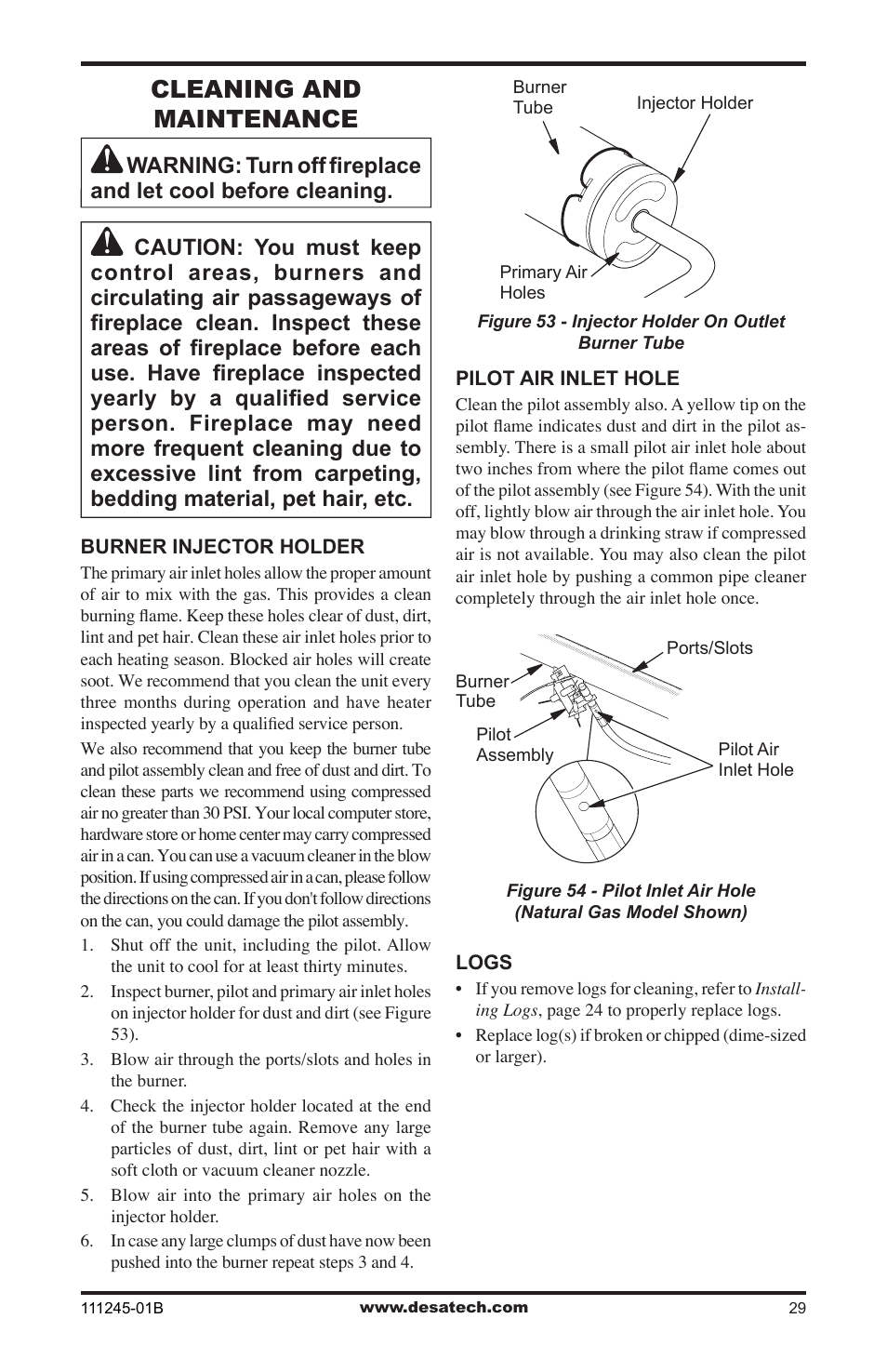 Cleaning and maintenance | Desa CGEFP33PRB User Manual | Page 29 / 48