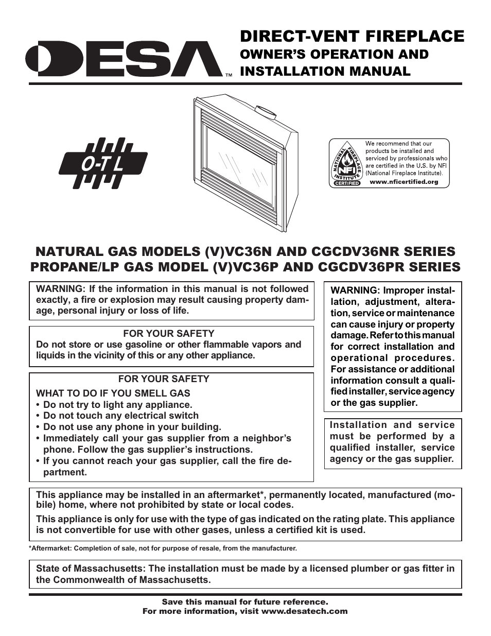 Desa CGCDV36NR User Manual | 40 pages