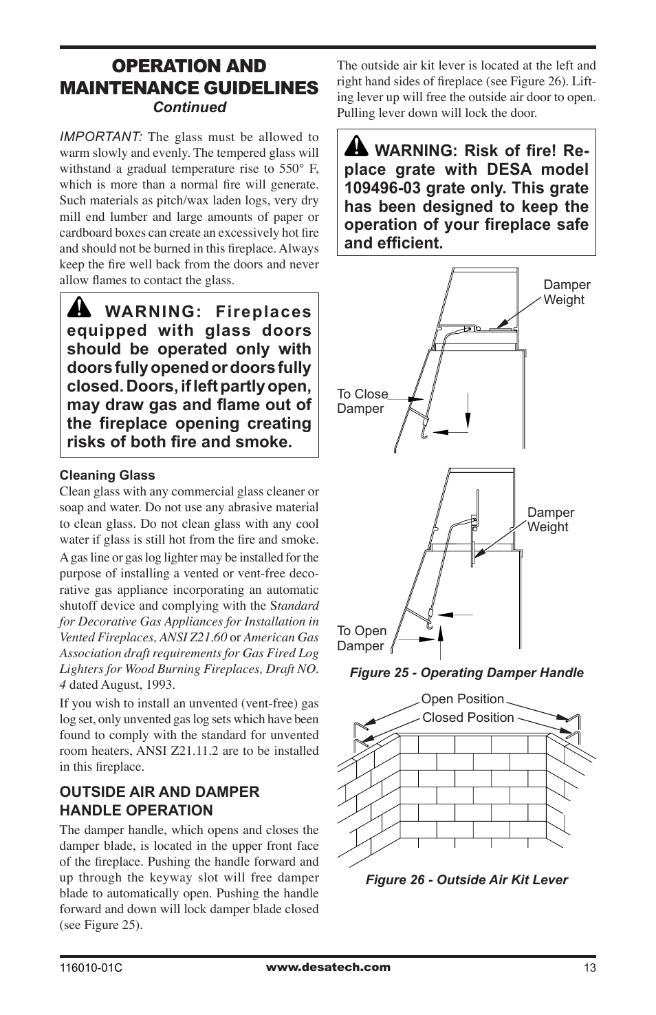 Operation and maintenance guidelines | Desa (V)G36 User Manual | Page 13 / 16