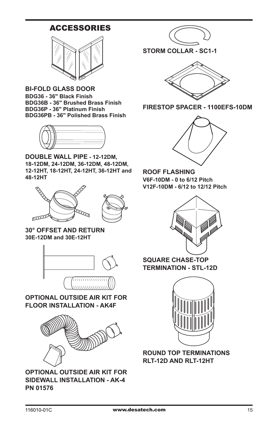 Accessories | Desa (V)G36 User Manual | Page 15 / 16