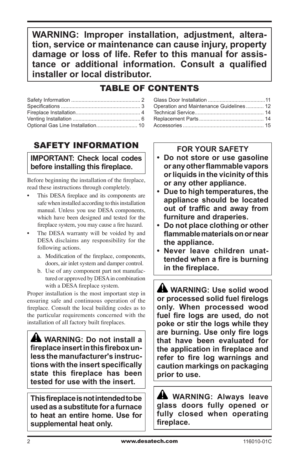 Desa (V)G36 User Manual | Page 2 / 16