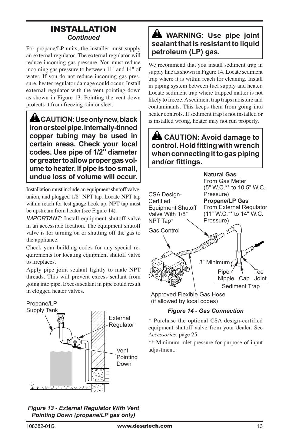 Installation | Desa VYM27NR User Manual | Page 13 / 28