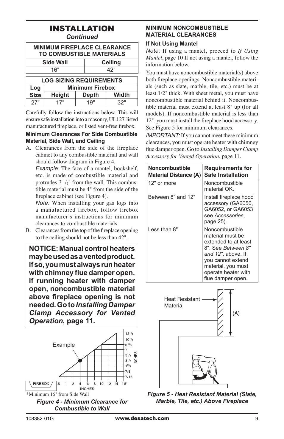 Installation | Desa VYM27NR User Manual | Page 9 / 28