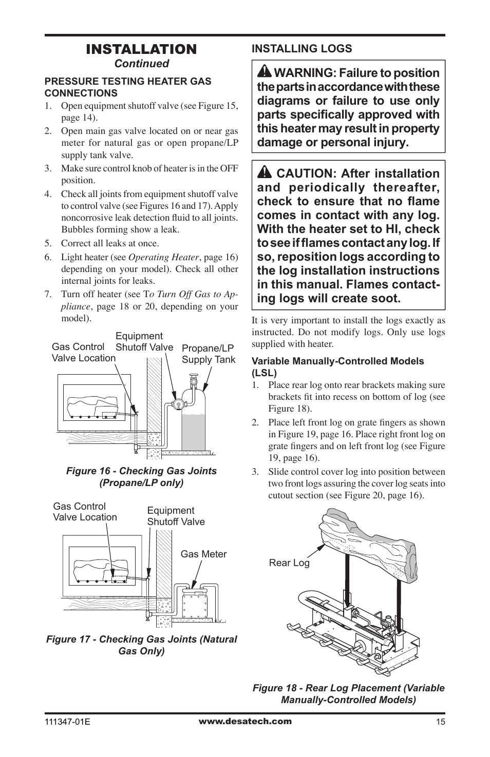 Installation | Desa CDL3924PT User Manual | Page 15 / 32