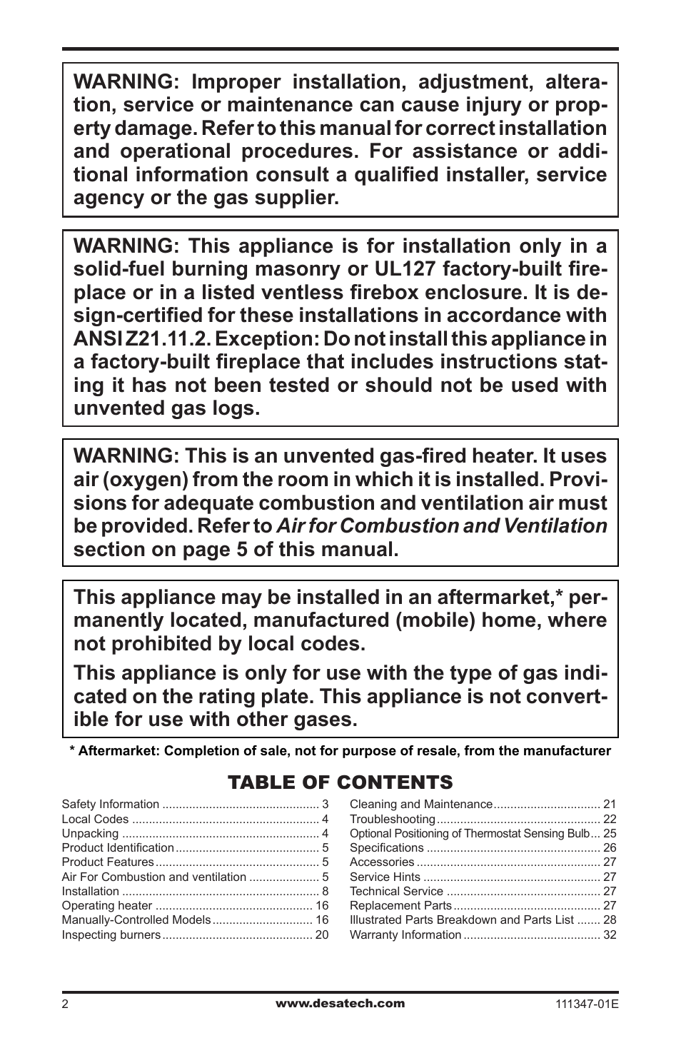 Desa CDL3924PT User Manual | Page 2 / 32