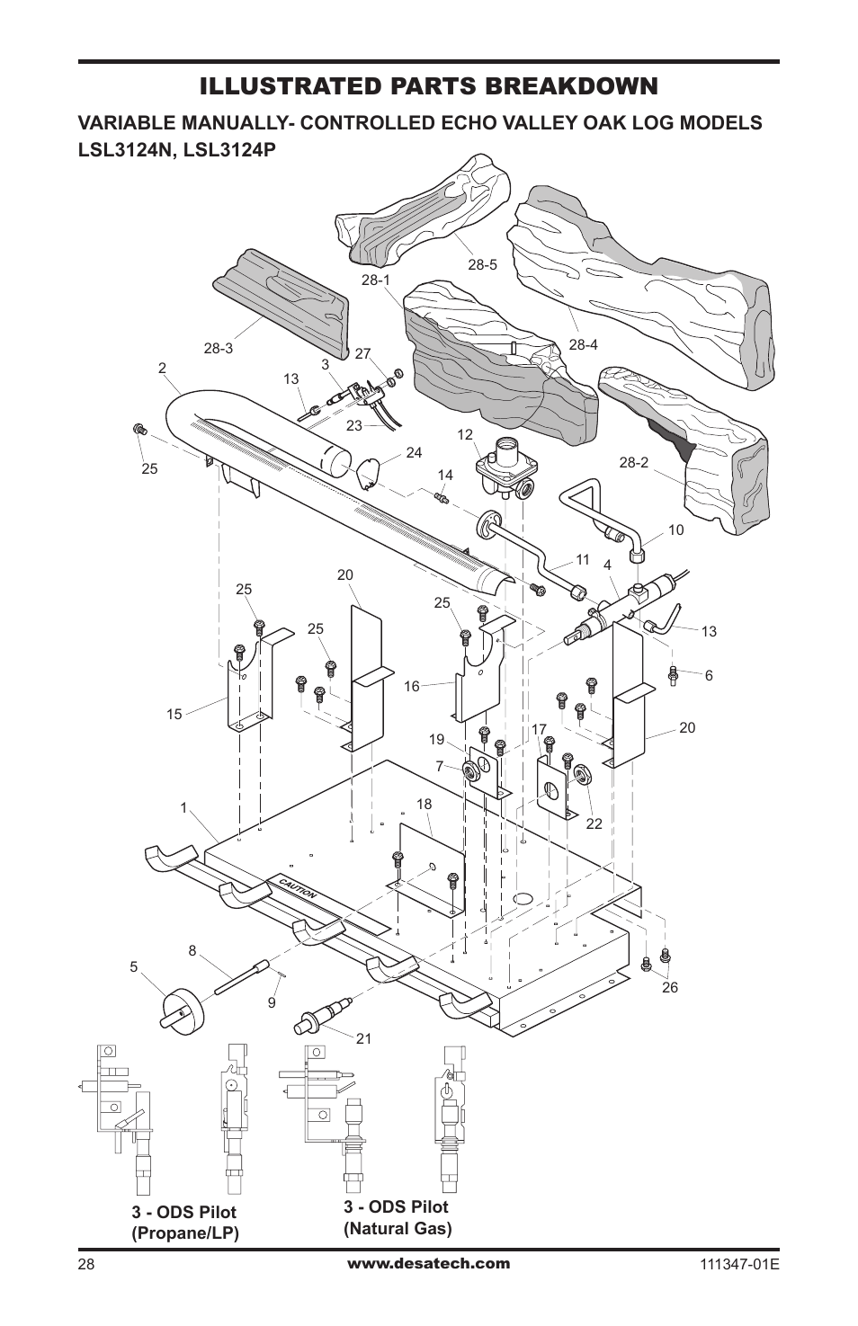 Illustrated parts breakdown and parts list, Illustrated parts breakdown | Desa CDL3924PT User Manual | Page 28 / 32