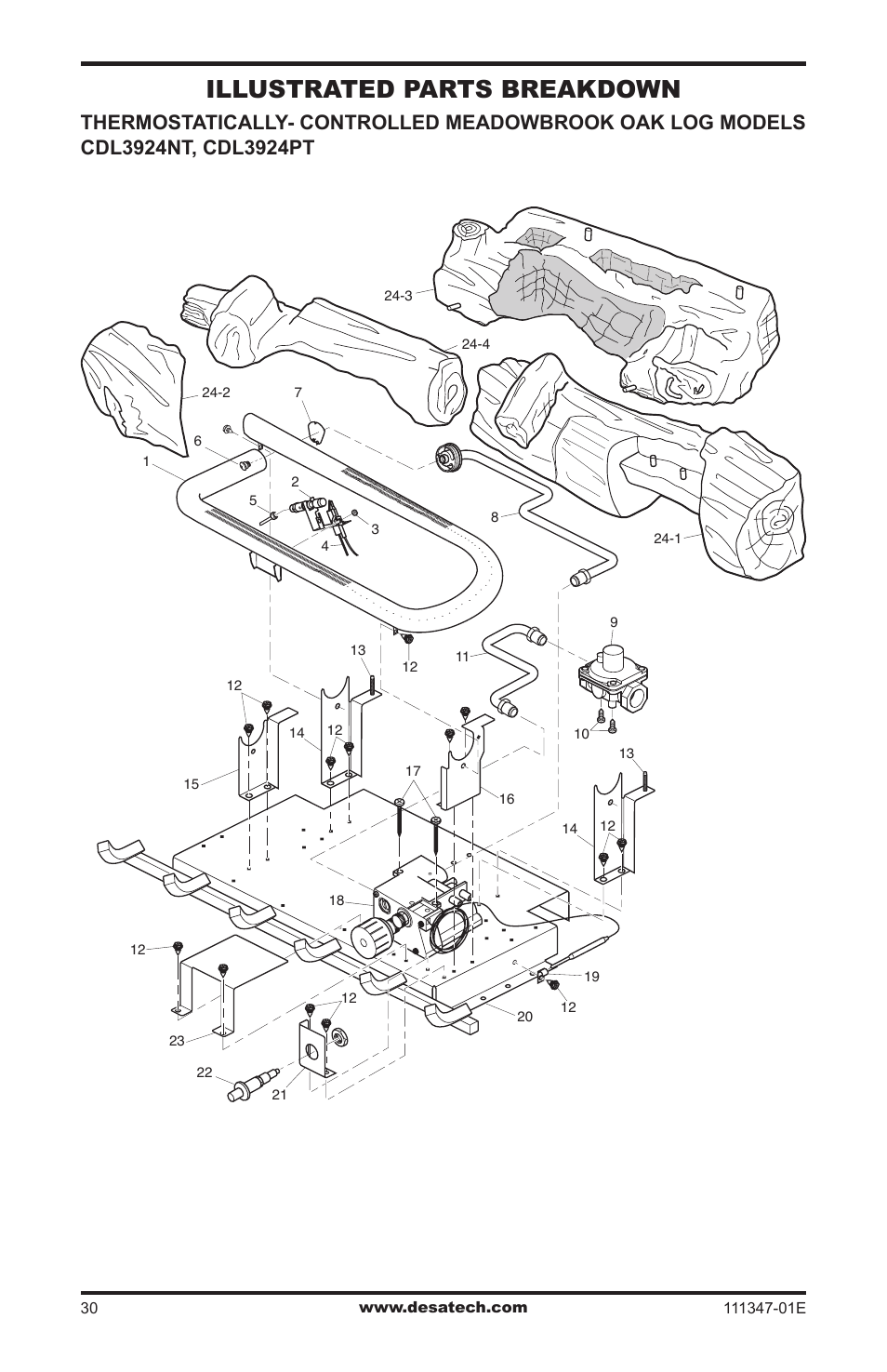 Illustrated parts breakdown | Desa CDL3924PT User Manual | Page 30 / 32