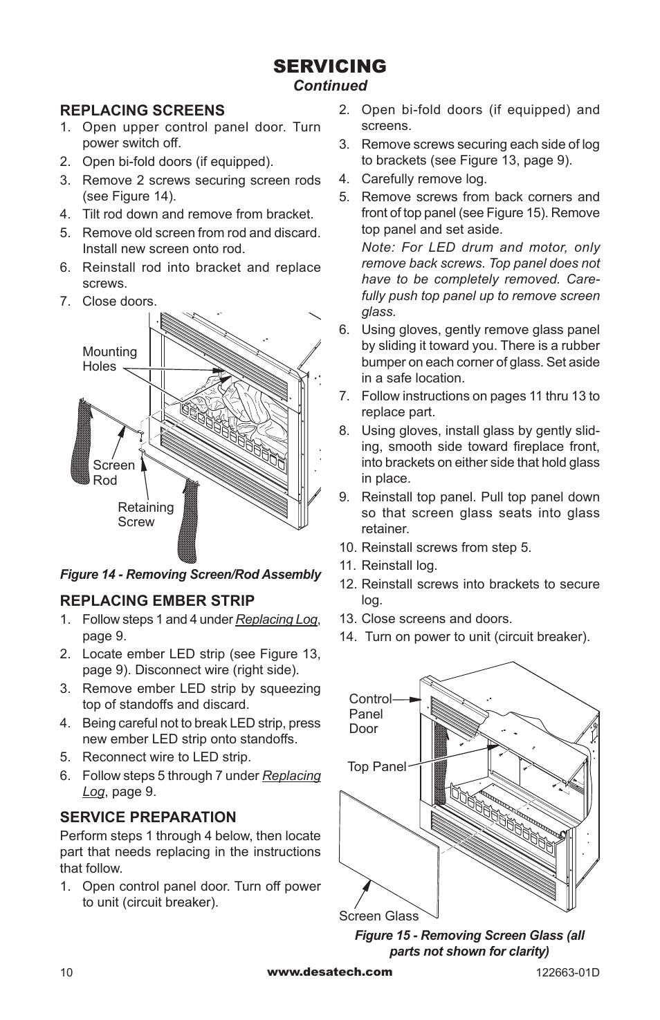 Servicing | Desa EL36L User Manual | Page 10 / 20