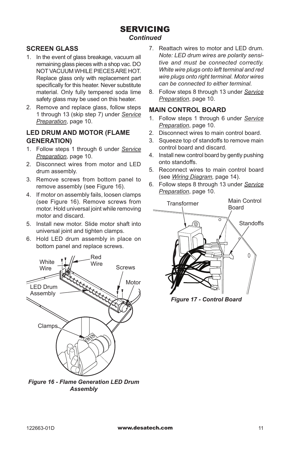 Servicing | Desa EL36L User Manual | Page 11 / 20