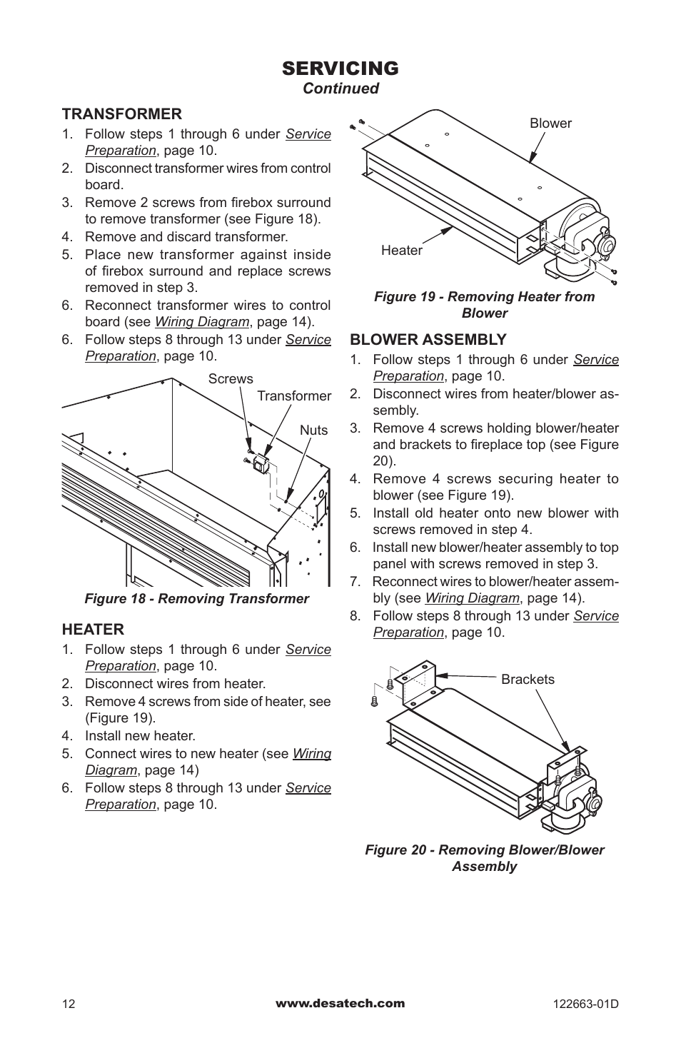 Servicing | Desa EL36L User Manual | Page 12 / 20