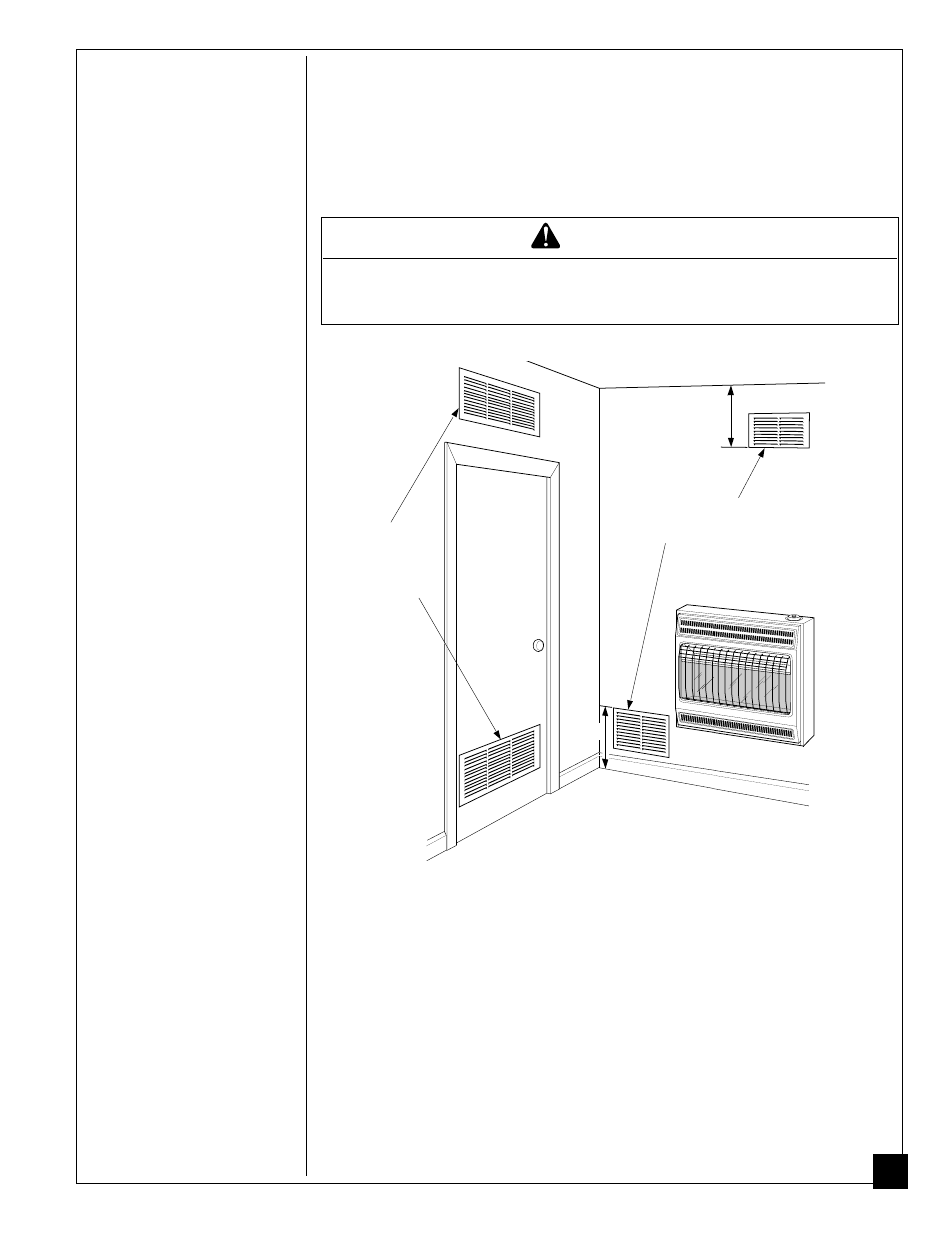 Fresh air for combustion and ventilation, Warning | Desa CGN18R User Manual | Page 7 / 32