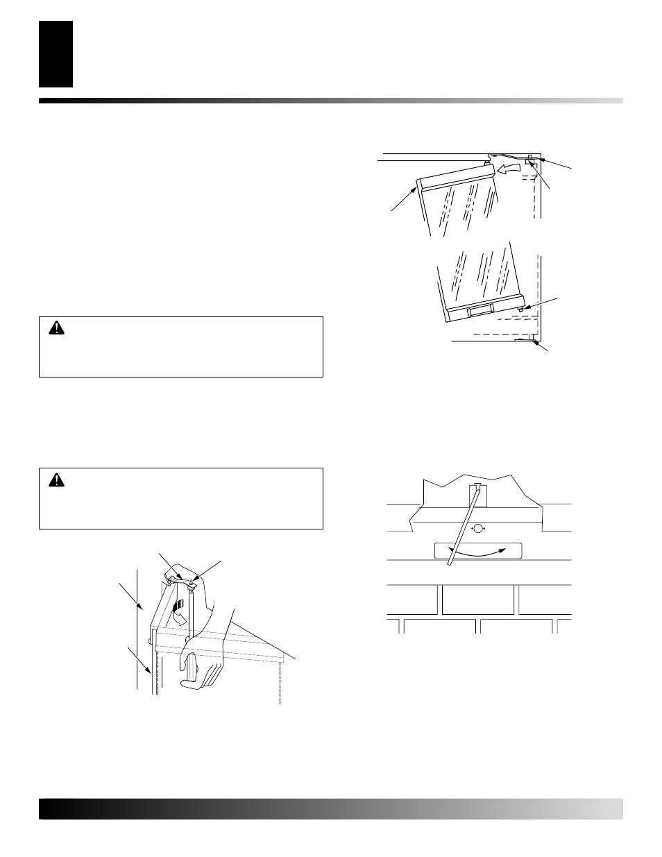 Installation, Continued, Opening vent damper | Desa M36E(B User Manual | Page 16 / 28