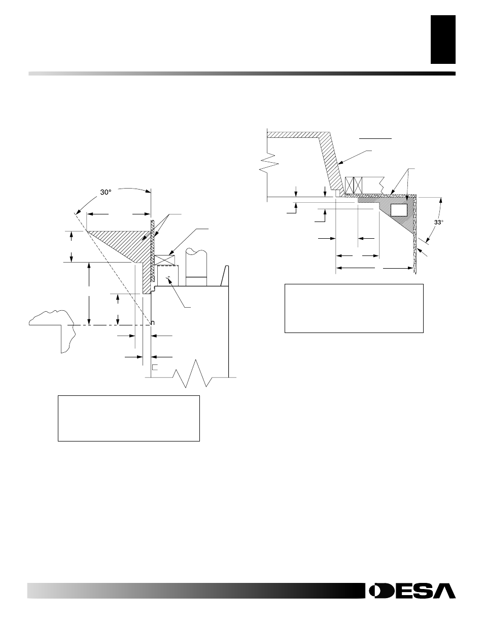 Pre-installation preparation, Continued, Mantel clearances and wall details | Desa M36E(B User Manual | Page 7 / 28