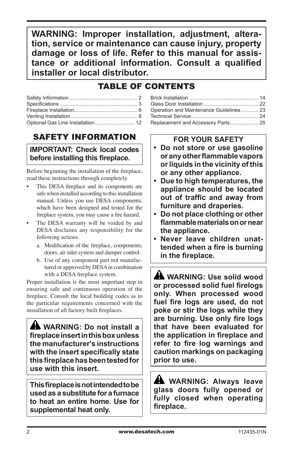 Desa (V)gM36 User Manual | Page 2 / 28