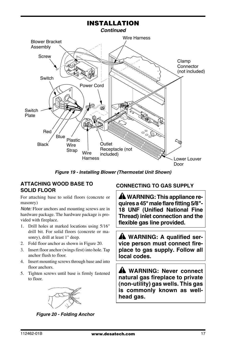 Installation | Desa VMH10TNC User Manual | Page 17 / 44