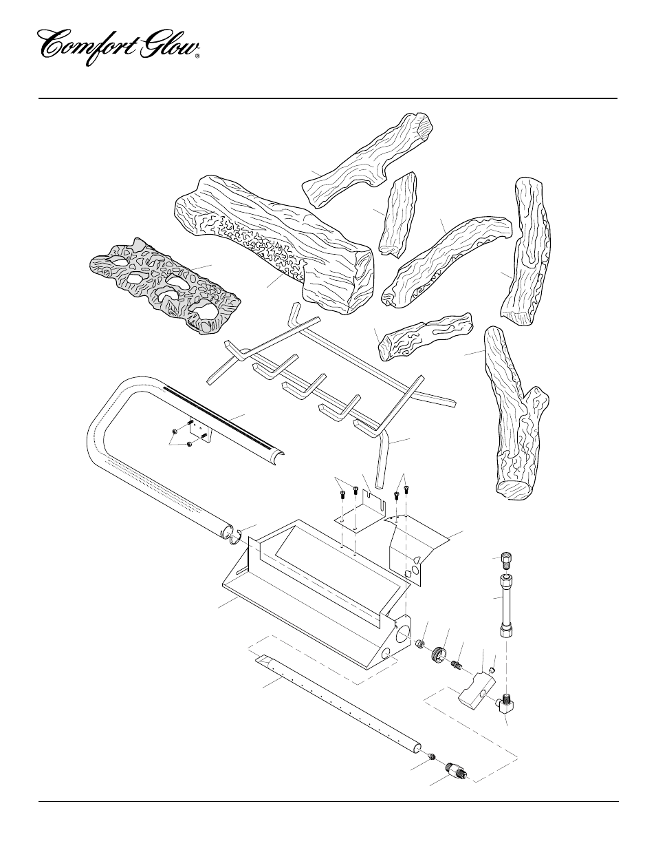 Vented natural gas logs, Illustrated parts breakdown, Cvtr18 cvtr24 | Desa CVTR24 User Manual | Page 18 / 24