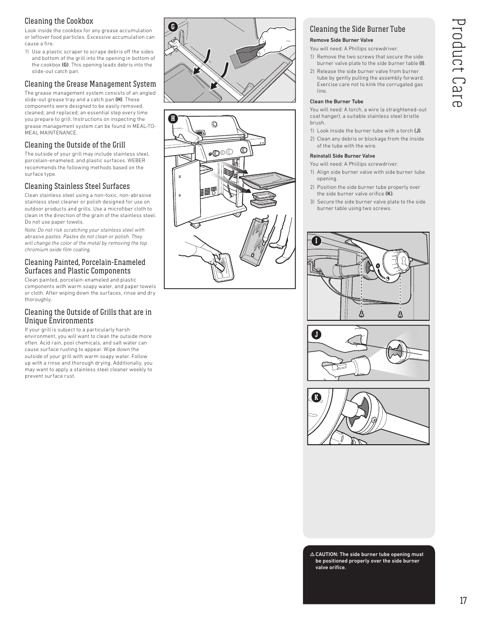 Pr od uc t c ar e | weber Spirit Spirit SP-335 Freestanding Gas Grill User Guide User Manual | Page 17 / 68