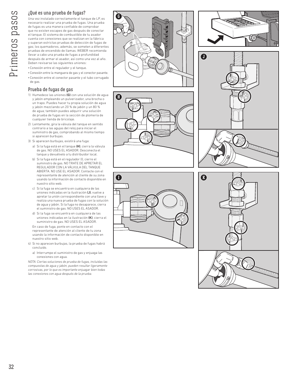 Pr im ero s p as os | weber Spirit Spirit SP-335 Freestanding Gas Grill User Guide User Manual | Page 32 / 68