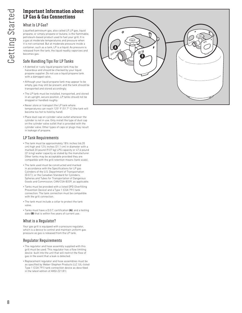 Ge tt in g s tar te d | weber Spirit Spirit SP-335 Freestanding Gas Grill User Guide User Manual | Page 8 / 68