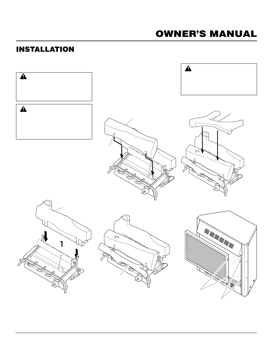 Owner’s manual, Installation | Desa CGFP28PT User Manual | Page 17 / 34