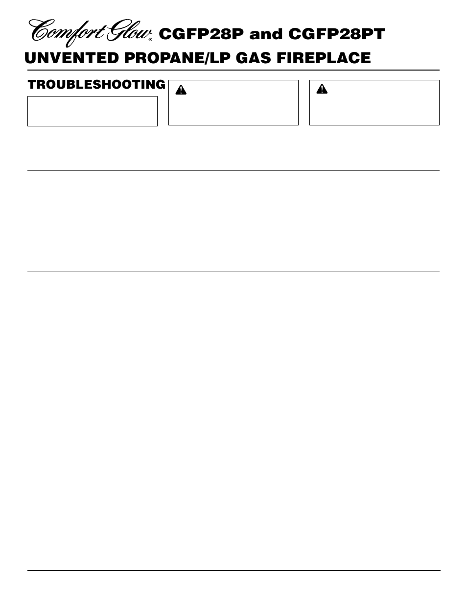 Troubleshooting | Desa CGFP28PT User Manual | Page 22 / 34