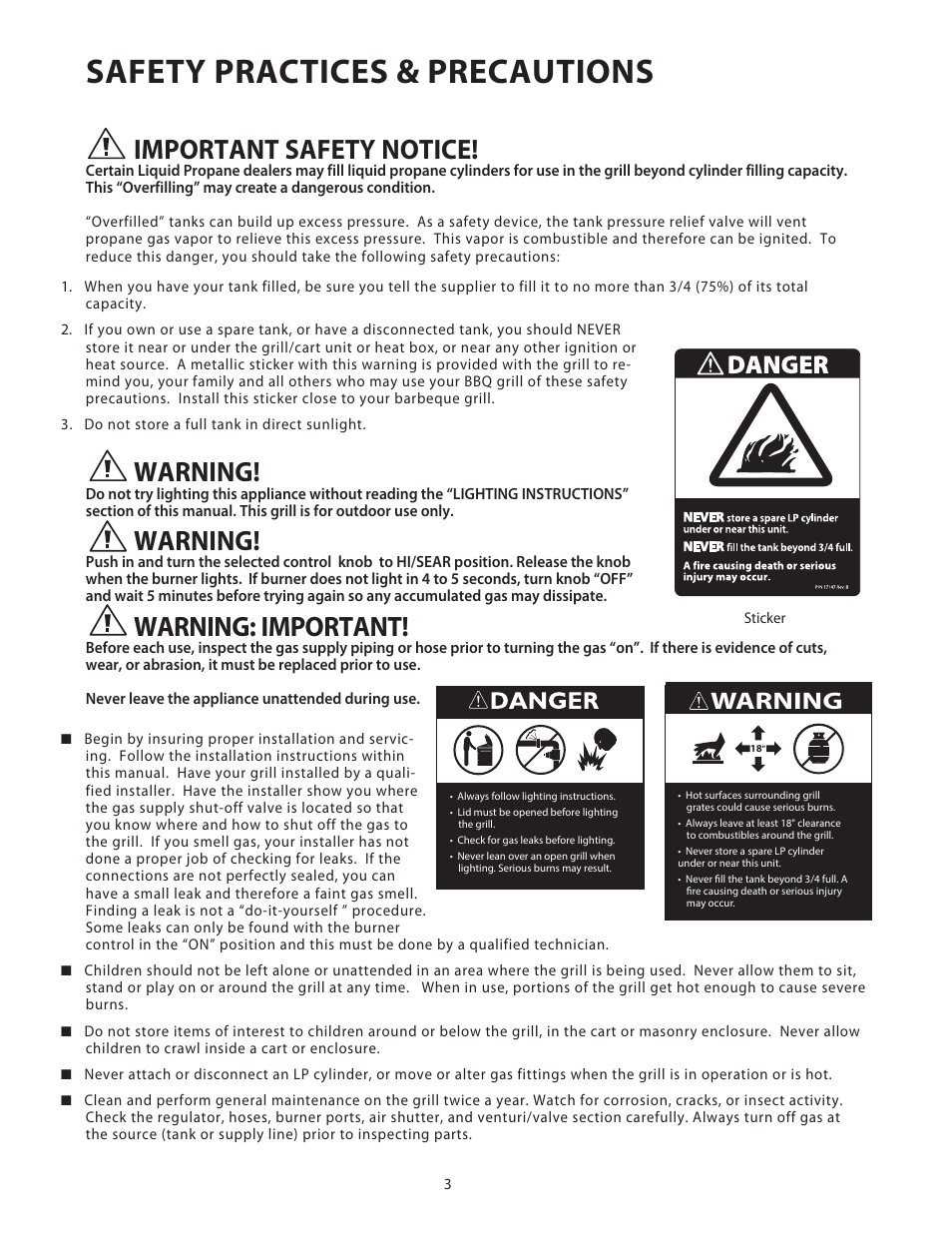 Safety practices & precautions, Important safety notice, Warning | Warning: important | DCS Use & Care Guide User Manual | Page 5 / 80