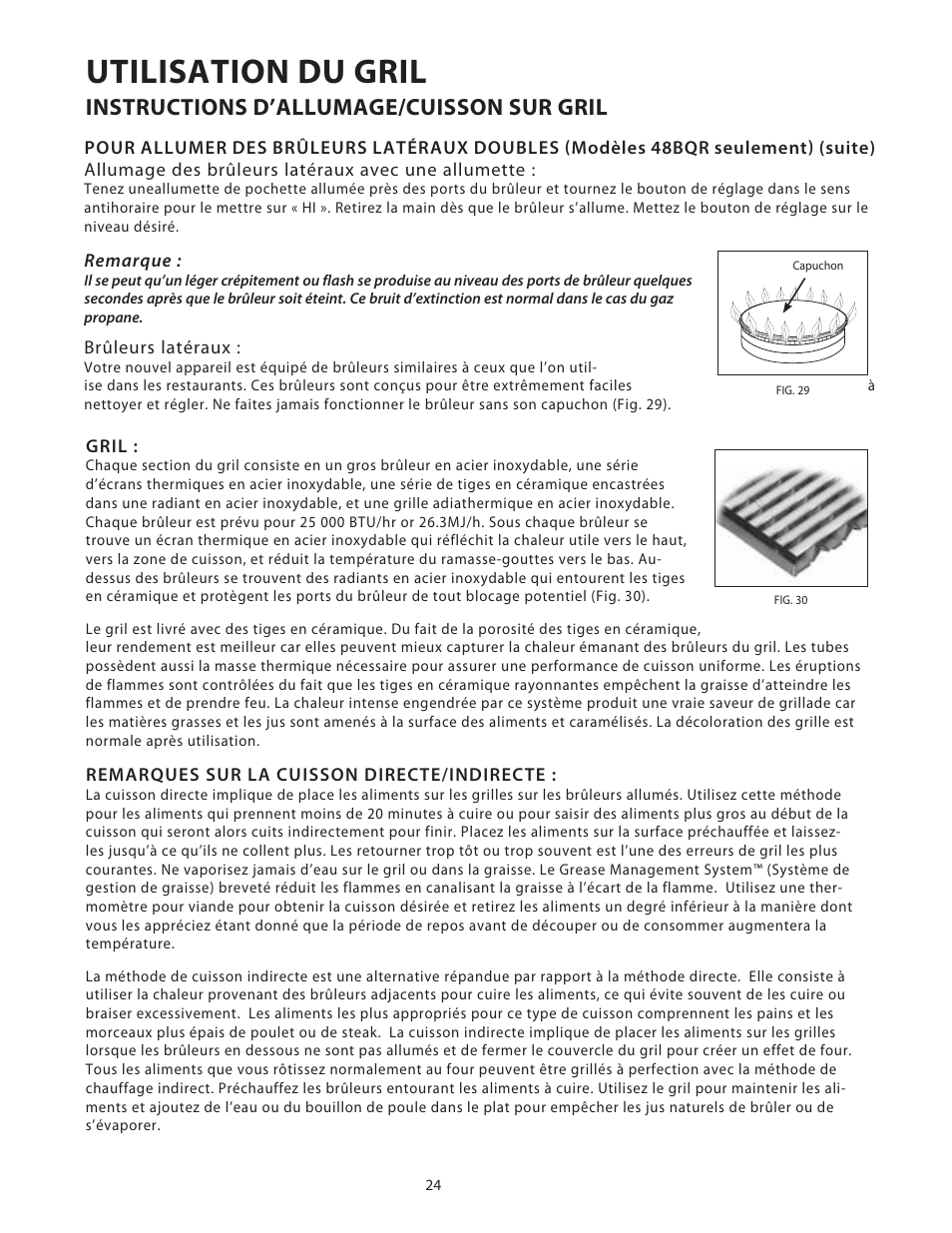 Utilisation du gril, Instructions d’allumage/cuisson sur gril | DCS Use & Care Guide User Manual | Page 64 / 80